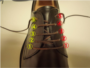 靴ひも 結び方 通し方 革靴 靴磨きセットの銀座大賀靴工房 靴紐